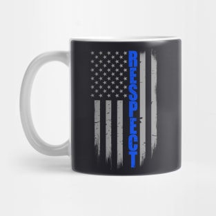 Respect Thin Blue Line Flag Mug